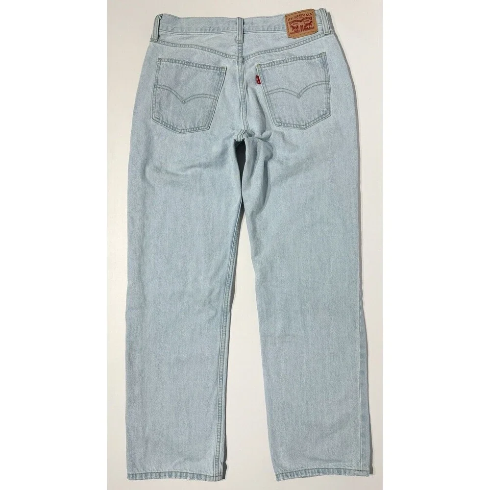 Levi’s 90s Style Low Pro High Rise Straight Jeans Light Wash Distressed Women 29